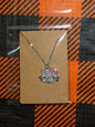 Hello Kitty Silver Necklace With Rhinestones